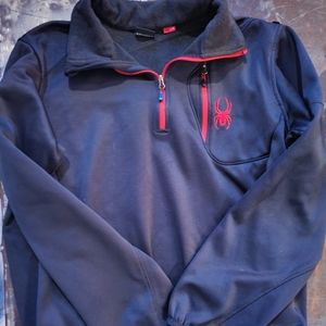 Spyder Men's 1/4 Zip Pullover Black/Red Size Large